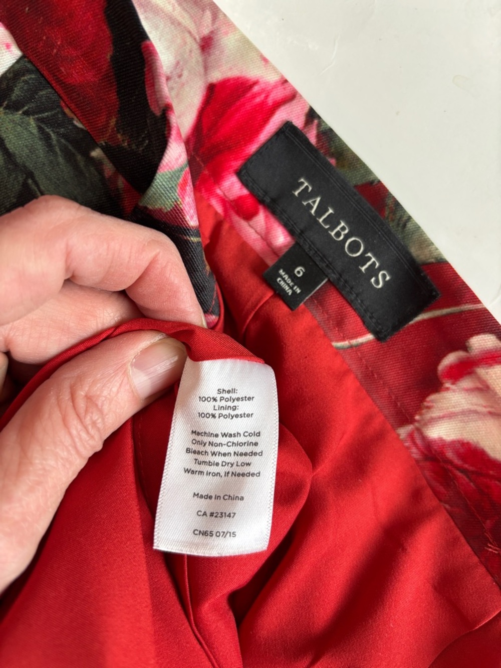 Talbots Floral A-Line Midi Skirt Red Pink Pleated Party Skirt 6 - Picture 12 of 13